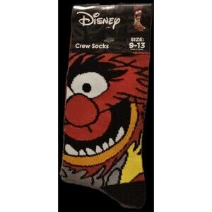 Disney MUPPETS ANIMAL SOCKS BIG LOGO cartoon Size 9-13 Crew ADULT CREW new
